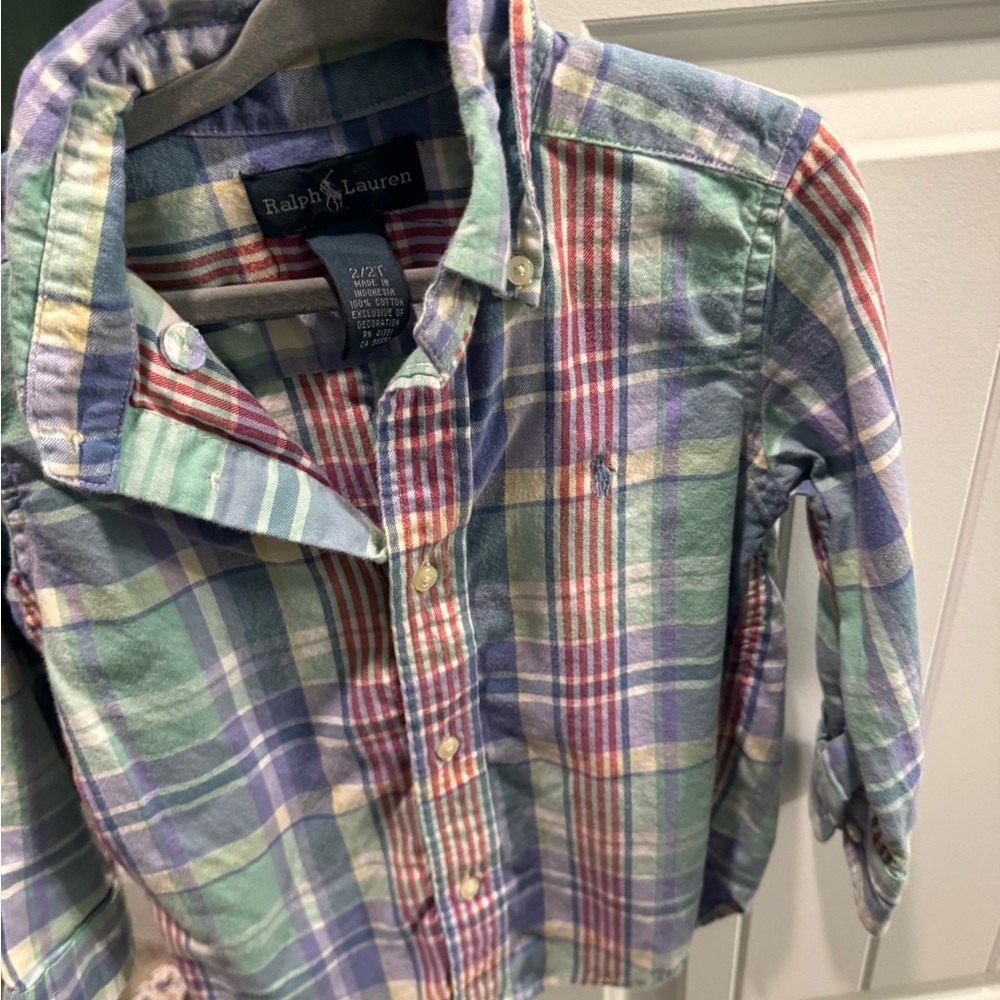 Ralph Lauren Kids Pastel Plaid Button Down Shirt